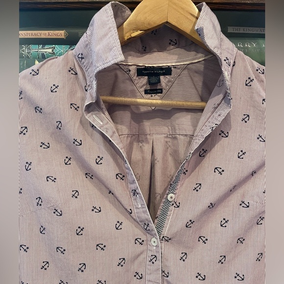 Tommy Hilfiger Nautical Print 100% Cotton Button-Up Shirt 👔 - Picture 2 of 7